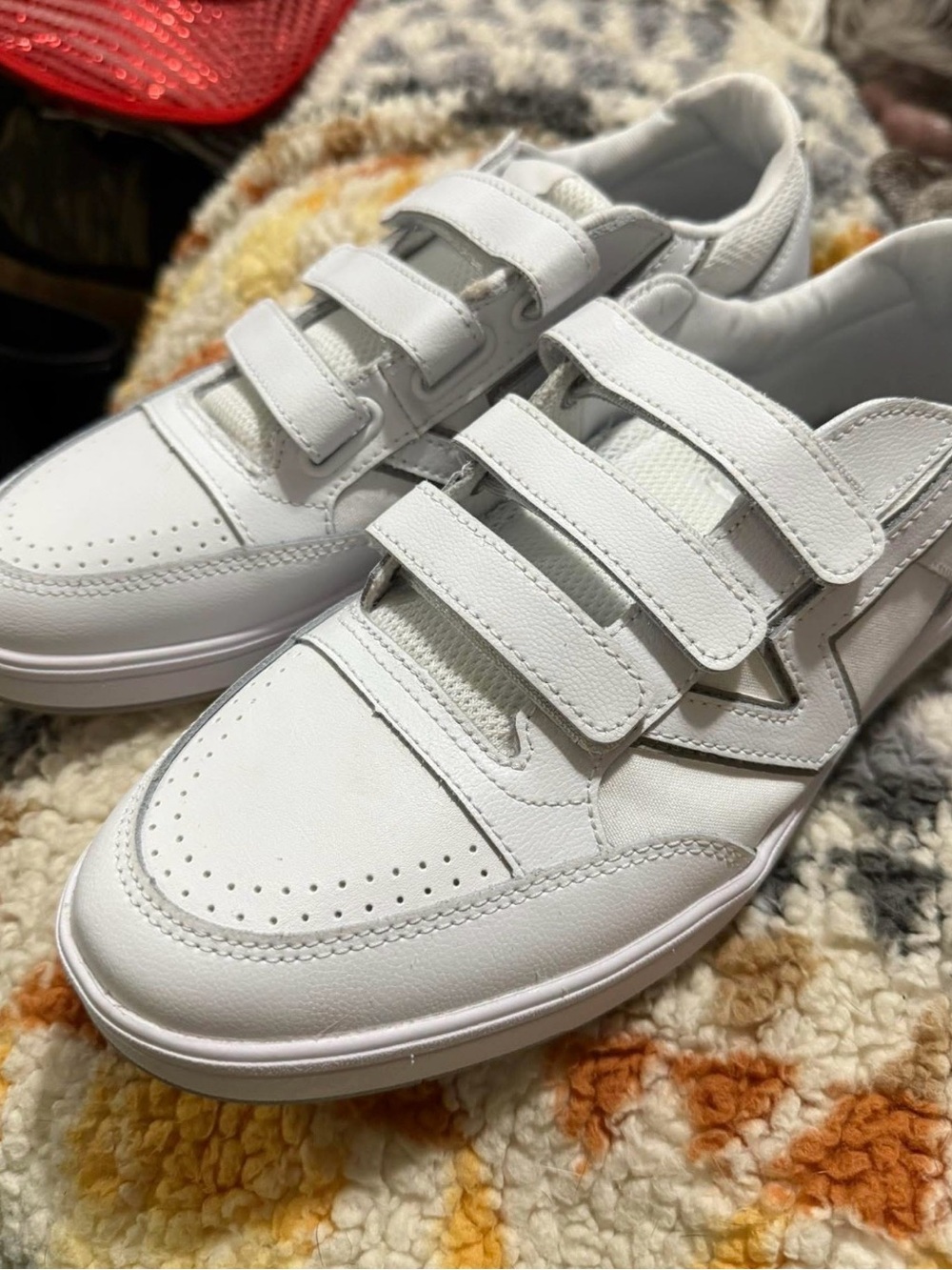 Vans Men's White Velcro Strap Sneakers